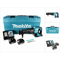 Makita DJR 360 RFK Scie récipro sans fil 2x 18 V avec boîtier + 2x Batteries BL 1830 3,0 Ah + Chargeur