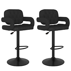 vidaXL Tabourets de bar lot de 2 noir tissu