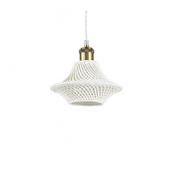 Ideal Lux Suspension Lugano Métal blanc 1 ampoule 28cm