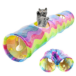 Universal 2 trous pliable animal de compagnie chat tunnel jouet chaton lapin intérieur extérieur balle suspendue jouet d'entraînement jouer tunnel tube chat fournitures | jouets pour chat