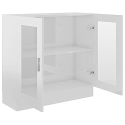 Acheter vidaXL Armoire à vitrine Blanc brillant 82,5x30,5x80cm Bois ingénierie