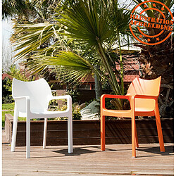 Acheter Alterego Chaise design de terrasse 'VIVA' orange en matière plastique