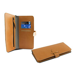 Totalcadeau Housse universelle pour Smartphone 5,5" Wallet Orange avec Fente intérieure porte-cartes pas cher