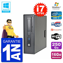 PC HP EliteDesk 800 G1 SFF i7-4790 RAM 16Go Disque 250Go Graveur DVD Wifi W7 - Occasion