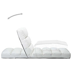 Acheter vidaXL Chaise pliable de sol Blanc Similicuir