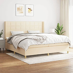 Maison Chic Lit Adulte - Lit simple Lit à sommier tapissier avec matelas moelleux - Meuble de Chambre - Crème 200x200 cm Tissu -MN50196