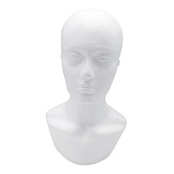 Acheter Mousse Légère Mannequin Homme Tête Chapeau Perruque Lunettes Présentoir Blanc 01