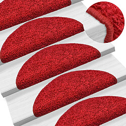 Decoshop26 15 tapis d'escalier rouge avec bandes adhésives 65 x 25 cm DEC023575