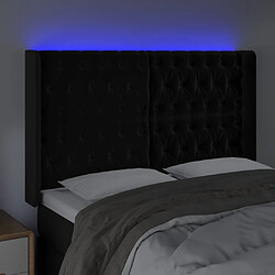 Avis vidaXL Tête de lit à LED Noir 147x16x118/128 cm Velours