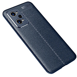 Coque en TPU texture litchi, flexible, bleu pour votre Realme GT Neo2