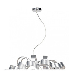 Avis Luminaire Center Suspension Rawley aluminium brossé et chrome poli 12 ampoules