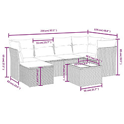 Avis Maison Chic Salon de jardin avec coussins 7 pcs, Ensemble Tables et chaises de jardin, beige résine tressée -GKD315029