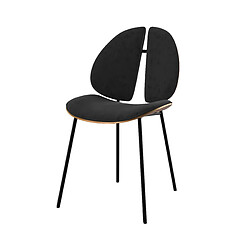 Rendez Vous Deco Chaise Coccinelle en velours noir et bois