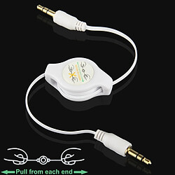 Wewoo Câble blanc et or pour iPhone / iPod / lecteur MP3 / téléphones portables / autres appareils avec une prise casque standard de Jack 3,5 mm, longueur: 11 cm peut être étendu à 80 cm, escamotable Jack AUX Jack 3,5 mm plaqué