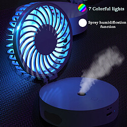 Bakeey Ventilateur de Pulvérisation Climatiseur Ventilateur USB Portable Refroidisseur d'Air Rechargeable Éclairage LED Ventilateur d'été de Bureau