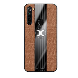 Wewoo Coque Souple Pour Xiaomi Redmi Note 8 XINLI tissu cousu texture TPU antichoc étui de protection brun