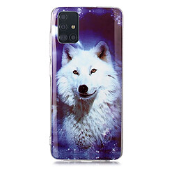 Coque en TPU noctilucent flexible loup souriant pour votre Samsung Galaxy A51 SM-A515