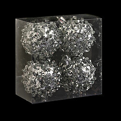 Atmosphera, Createur D'Interieur Lot de 4 boules de noël Effet goutte - Argent