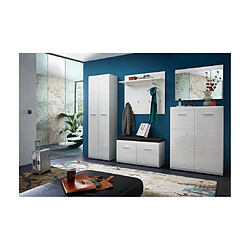 Avis Pegane Porte-manteau, vestiaire ouvert en MDF laminé brillant coloris blanc - Longueur 96 x Profondeur 30 x Hauteur 90 cm