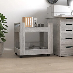 vidaXL Chariot de bureau Sonoma gris 60x45x60 cm Bois d'ingénierie