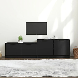 vidaXL Meuble TV Noir 158,5x36x45 cm Bois d'ingénierie