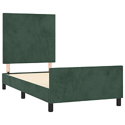 Acheter Maison Chic Lit adulte - Cadre Structure de lit avec tête de lit Contemporain Vert foncé 80x200 cm Velours -MN58257