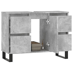 Avis Maison Chic Armoire salle de bain,Meuble de rangement de salle de bain,Meuble haut gris béton 80x33x60cm bois d'ingénierie -GKD831291