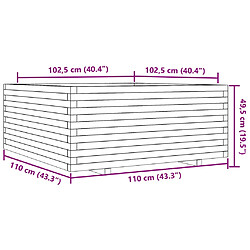 vidaXL Jardinière 110x110x49,5 cm bois massif de douglas pas cher