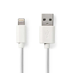 NEDIS Câble de Charge et de Synchronisation Apple Lightning - USB A Mâle 1,0 m Blanc