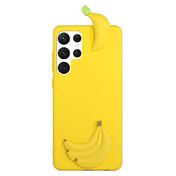 Coque en silicone antichoc, anti-rayures, motif 3D banane pour votre Samsung Galaxy S22 Ultra 5G