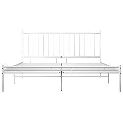 Avis vidaXL Cadre de lit sans matelas blanc métal 140x200 cm