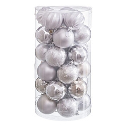 BigBuy Home Boules de Noël Argenté Plastique Ø 6 cm (30 Unités)