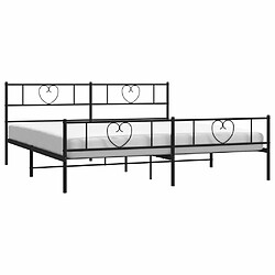 Avis Maison Chic Lit adulte - Lit simple Cadre de lit métal avec tête de lit/pied de lit,Structure du lit Contemporain pour chambre noir 200x200 cm -MN67056