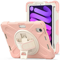 Coque en TPU + silicone hybride avec béquille pivotante à 360° or rose pour votre Apple iPad mini (2021)