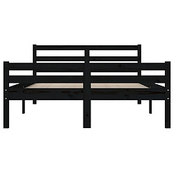 Maison Chic Lit adulte - Lit simple Cadre de lit,Structure du lit Contemporain Noir Bois massif 150x200 cm Très grand -MN30648 pas cher