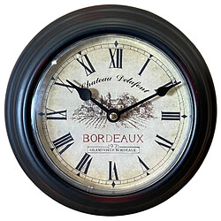 Avis L'Héritier Du Temps Horloge Murale en Fer Noir avec Vitre en Plexiglass Pendule de Cuisine Chateau Delafont Bordeaux 4x21x21cm