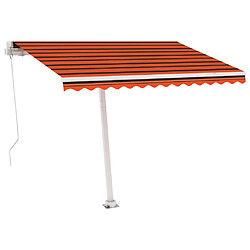 Maison Chic Auvent manuel rétractable,Store manuel de porte sur pied 300x250 cm Orange et marron -GKD18201