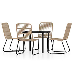 vidaXL Ensemble à manger de jardin 5 pcs Chêne