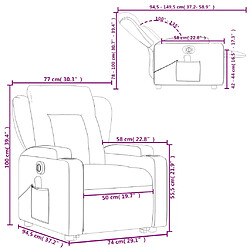 vidaXL Fauteuil inclinable de massage électrique Rouge bordeaux Tissu pas cher