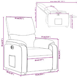 vidaXL Fauteuil inclinable électrique marron foncé tissu pas cher