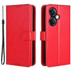 Htdmobiles Housse pour OnePlus Nord CE 3 / CE 3 Lite 5G - etui coque pochette portefeuille + film ecran - ROUGE