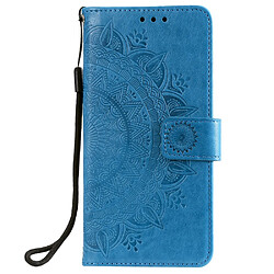 Etui en PU empreinte fleur bleu pour votre Xiaomi Mi 10