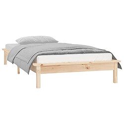 Acheter vidaXL Cadre de lit à LED sans matelas 100x200 cm bois massif