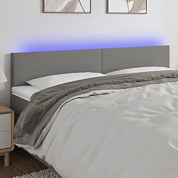 Maison Chic Tête de lit scandinave à LED,meuble de chambre Gris foncé 200x5x78/88 cm Tissu -MN23058