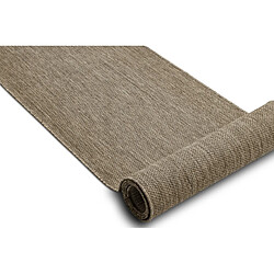 RUGSX TAPIS DE COULOIR SIZAL FLOORLUX modèle 20433 gris foncé LISSE 120 cm 120x300 cm