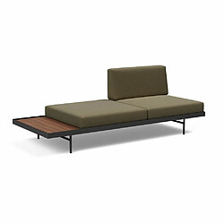 Inside 75 INNOVATION LIVING Canapé design PURI convertible lit 195*80 cm tissu Vivus Dusty Olive avec table noyer