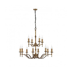 Interiors 1900 Suspension 12 ampoules Stanford, laiton antique