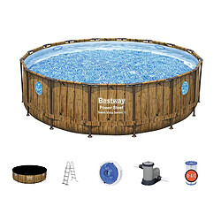 Piscine tubulaire Power Steel SwimVista avec hublots ronde 4,88 x 1,22 m - Bestway