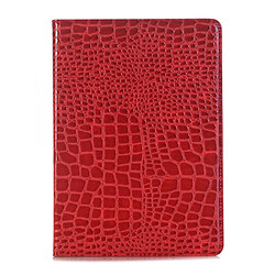 Etui en PU peau de crocodile avec support rouge pour votre Apple iPad 10.2 (2019)