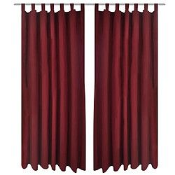 vidaXL 2 pcs Rideau à Passant Micro Satin Bordeaux 140 x 245 cm